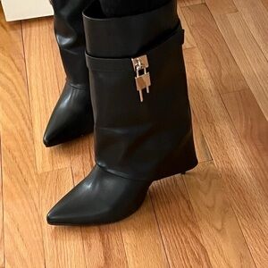 Black Vegan Leather Ankle / Calf Boots
